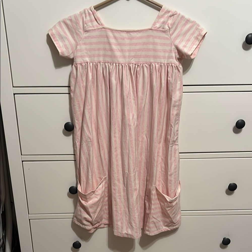Vignette Girl’s Pink and White Striped Dress